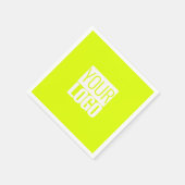 Serviette En Papier Neon jaune - ajoutez votre logo (Coin)