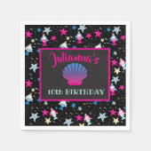 Serviette En Papier NEON Mermaid Sea Life Poisson Starfish Fête d'anni (Devant)