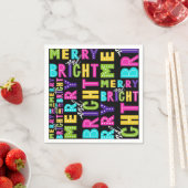 Serviette En Papier Neon Merry et Bright (En situation)
