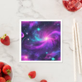 Serviette En Papier Neon Nebula Galaxy Avec Étoiles (En situation)