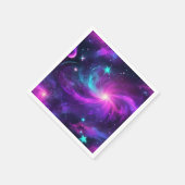Serviette En Papier Neon Nebula Galaxy Avec Étoiles (Coin)