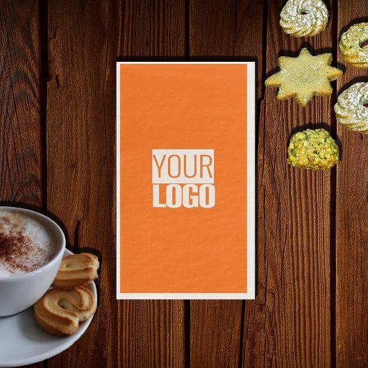 Serviette En Papier néon orange - ajouter bold logo papier serviettes