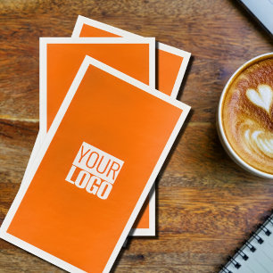 Serviette En Papier Neon orange - ajouter le logo
