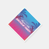 Serviette En Papier Neon Pink Blue Retro 80s Theme Anniversaire (Coin)