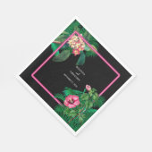 Serviette En Papier Neon Pink Tropical Retro Botanical Mariage (Coin)