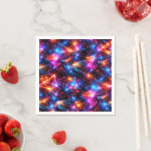 Serviette En Papier Neon Polygon Abstract with Explosions (En situation)