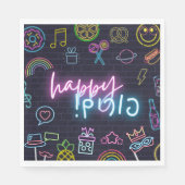 Serviette En Papier Neon Purim (Devant)