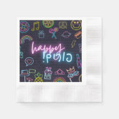 Serviette En Papier Neon Purim (Devant)