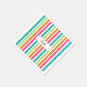 Serviette En Papier Neon rainbow rayures amusant rétro (Coin)