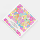 Serviette En Papier Neon Retro Floral rose Plutôt Chic Fête des mariée (Coin)