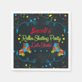 Serviette En Papier Neon Roller Skate Anniversaire Napkins (Devant)