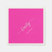 Serviette En Papier néon rose élégant (Devant)