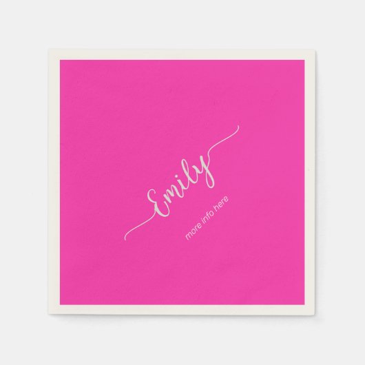 Serviette En Papier néon rose élégant (Devant)