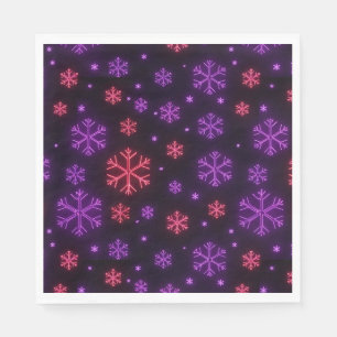 Serviette En Papier Neon Snowflakes