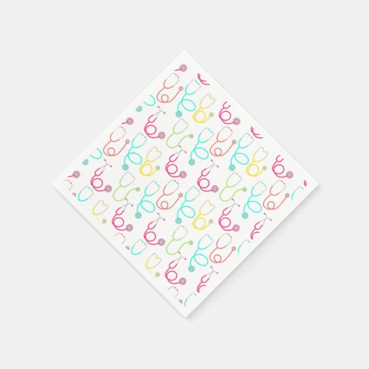 Serviette En Papier Neon Stethoscope Motif (Coin)
