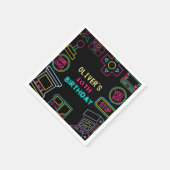 Serviette En Papier Neon Toute année jeux vidéo arcade anniversaire (Coin)