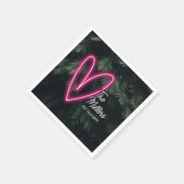 Serviette En Papier Neon Tropical Palm Modern Love Mariage (Coin)