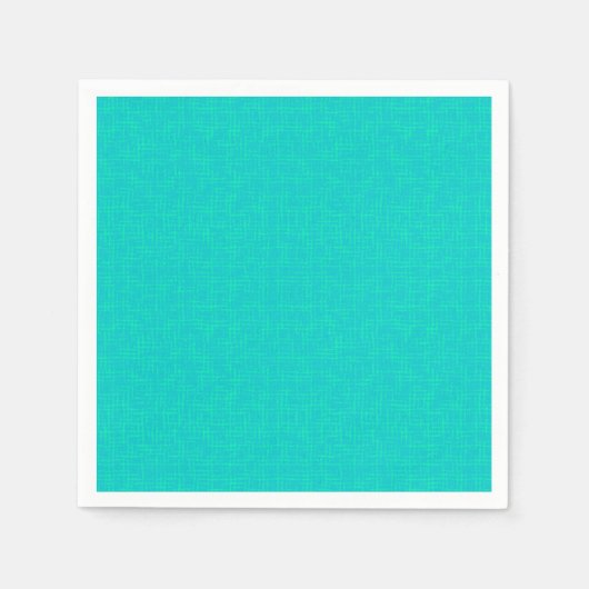 Serviette En Papier Néon turquoise texturé. (Devant)