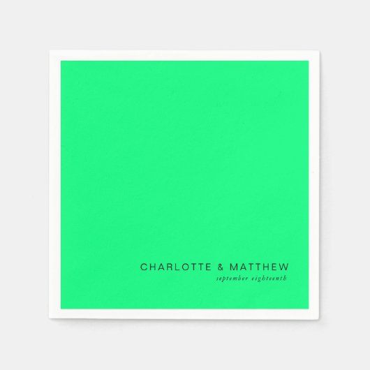 Serviette En Papier néon-vert moderne (Devant)