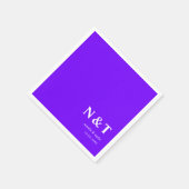 Serviette En Papier Néon-violet monogramme (Coin)