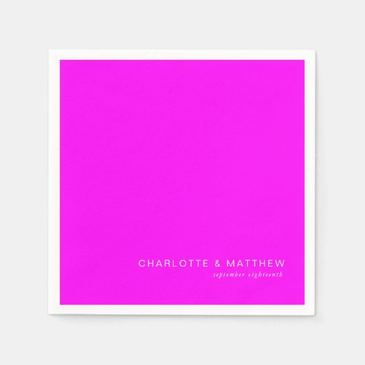 Serviette En Papier Néon-violette moderne (Devant)