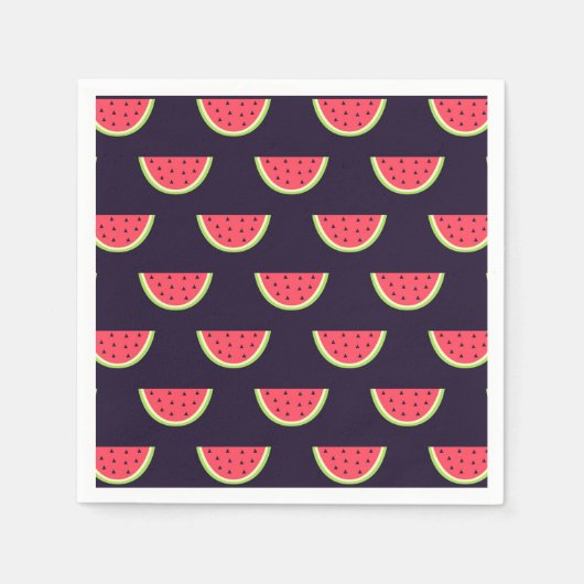 Serviette En Papier Neon Watermelon on Purple Pattern (Devant)