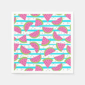 Serviette En Papier Neon Watermelon on sur Stripes Motif (Devant)