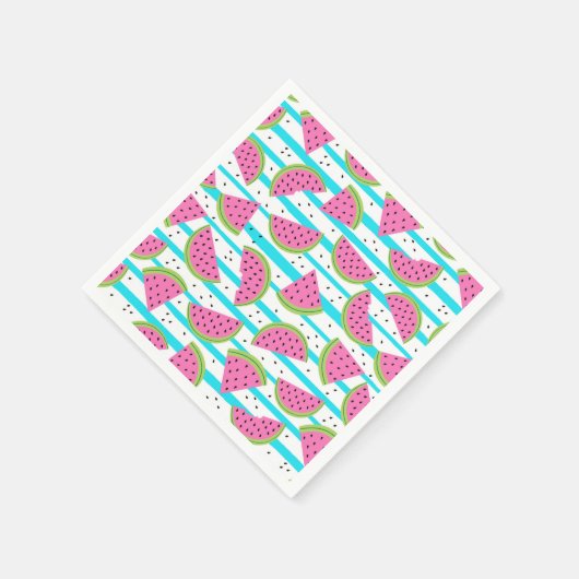 Serviette En Papier Neon Watermelon on sur Stripes Motif (Coin)