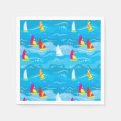 Serviette En Papier Neon Yacht Motif (Devant)