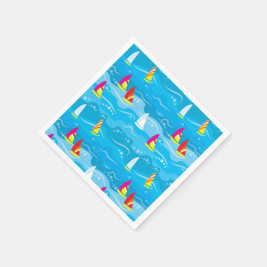 Serviette En Papier Neon Yacht Motif (Coin)