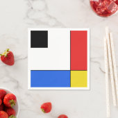 Serviette En Papier Néoplasticisme simple à la mondrière (En situation)