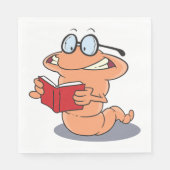 Serviette En Papier Nerdy Bookworm Lire Un Livre (Devant)