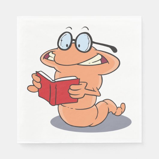 Serviette En Papier Nerdy Bookworm Lire Un Livre (Devant)