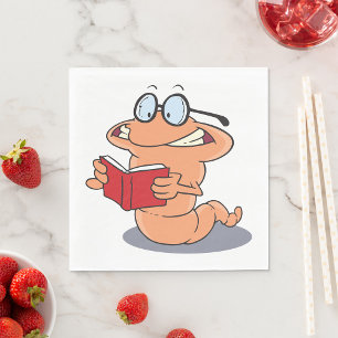 Serviette En Papier Nerdy Bookworm Lire Un Livre