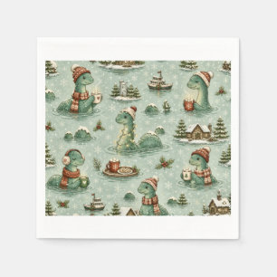 Serviette En Papier Nessie de Noël Monstre du Loch Ness Confortable Cr
