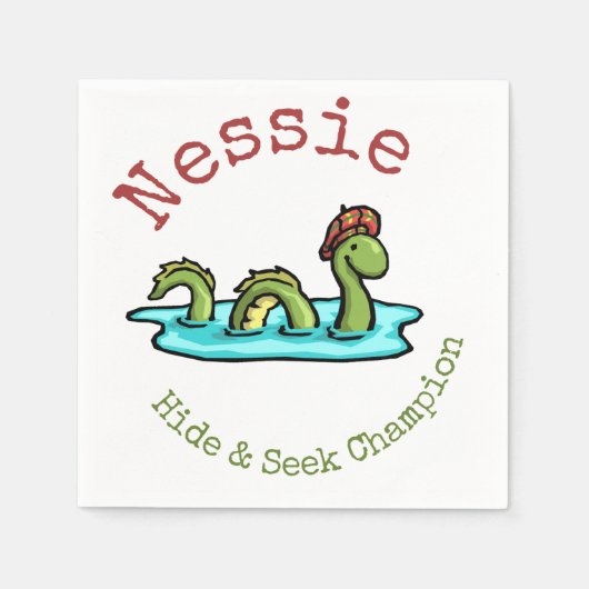 Serviette En Papier Nessie, le monstre Loch Ness (Devant)