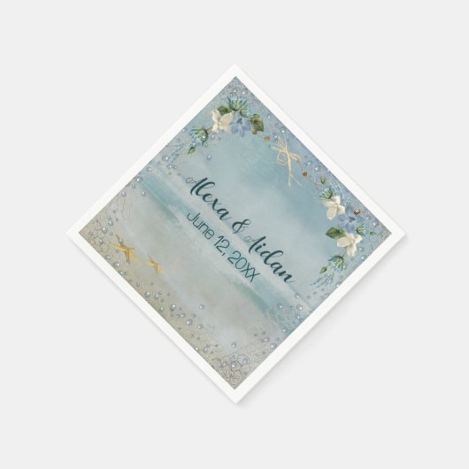 Serviette En Papier Net nautique mariage avec bulles (Coin)