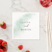 Serviette En Papier Nettoyage aquarelle | Mariage vert (En situation)