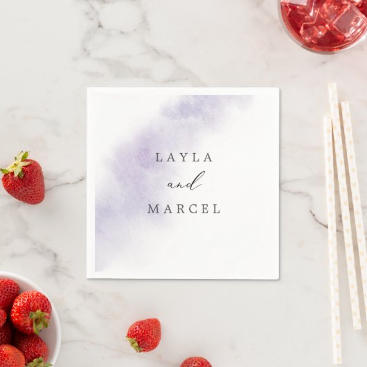 Serviette En Papier Nettoyage aquarelle | Mariage violet (En situation)