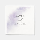 Serviette En Papier Nettoyage aquarelle | Mariage violet (Devant)