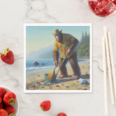 Serviette En Papier Nettoyage de la plage (En situation)