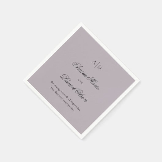 Serviette En Papier Nettoyer Dusty Lilac Classic Mariage (Coin)
