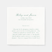 Serviette En Papier Nettoyer Emerald Green Mariage élégant (Devant)