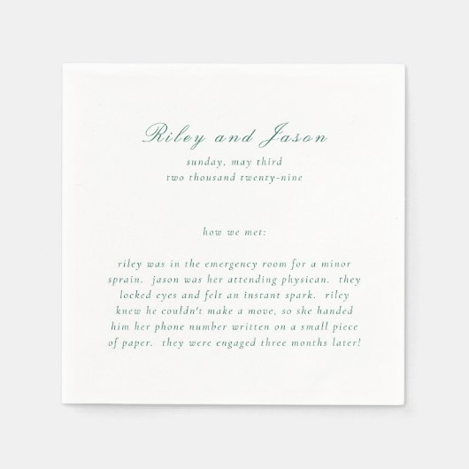 Serviette En Papier Nettoyer Emerald Green Mariage élégant (Devant)