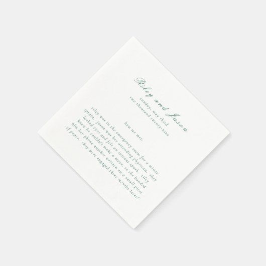 Serviette En Papier Nettoyer Emerald Green Mariage élégant (Coin)