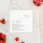Serviette En Papier Nettoyer noir et blanc Mariage moderne (En situation)