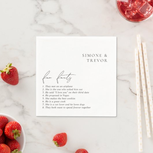 Serviette En Papier Nettoyer noir et blanc Mariage moderne (En situation)