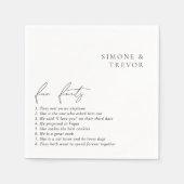 Serviette En Papier Nettoyer noir et blanc Mariage moderne (Devant)