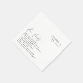 Serviette En Papier Nettoyer noir et blanc Mariage moderne (Coin)
