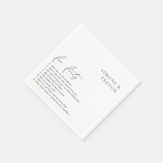Serviette En Papier Nettoyer noir et blanc Mariage moderne (Coin)